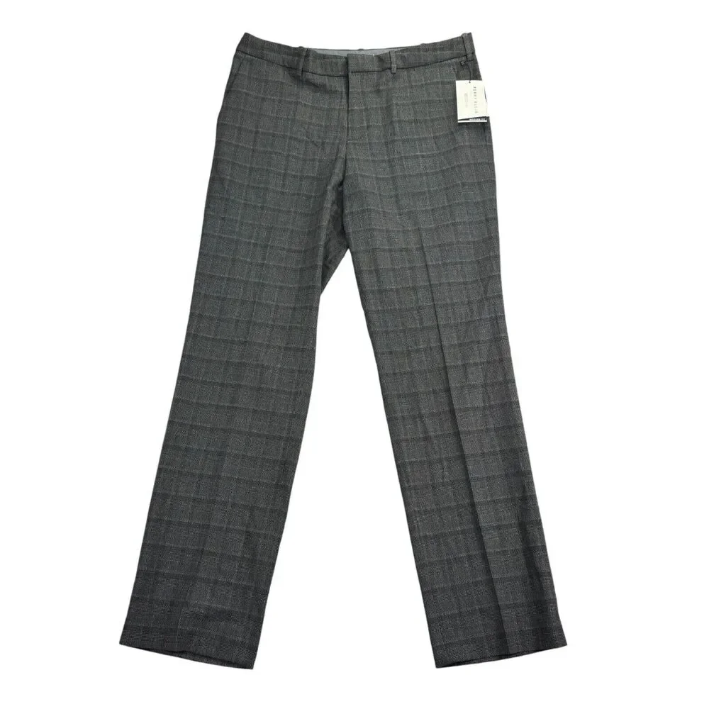 Perry Ellis Mens Modern Fit Stretch Resolution Dress Pants Charcoal Gray 33x32